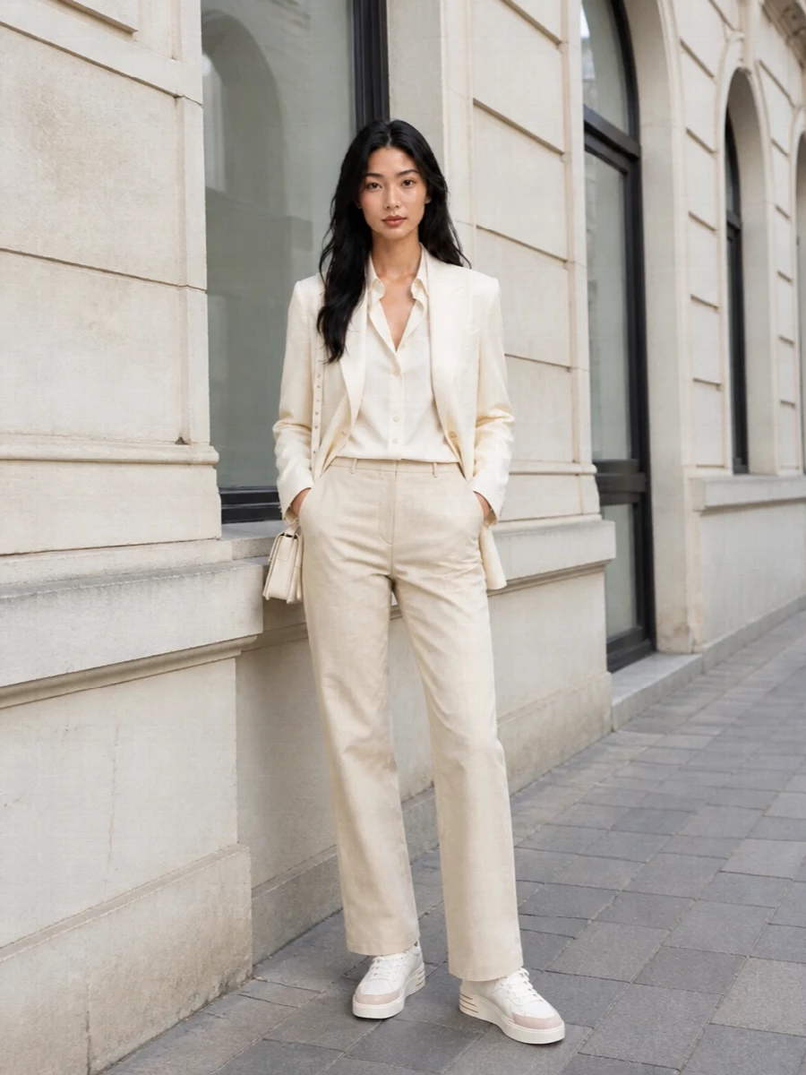 Palm angels blazer beige trousers sneakers