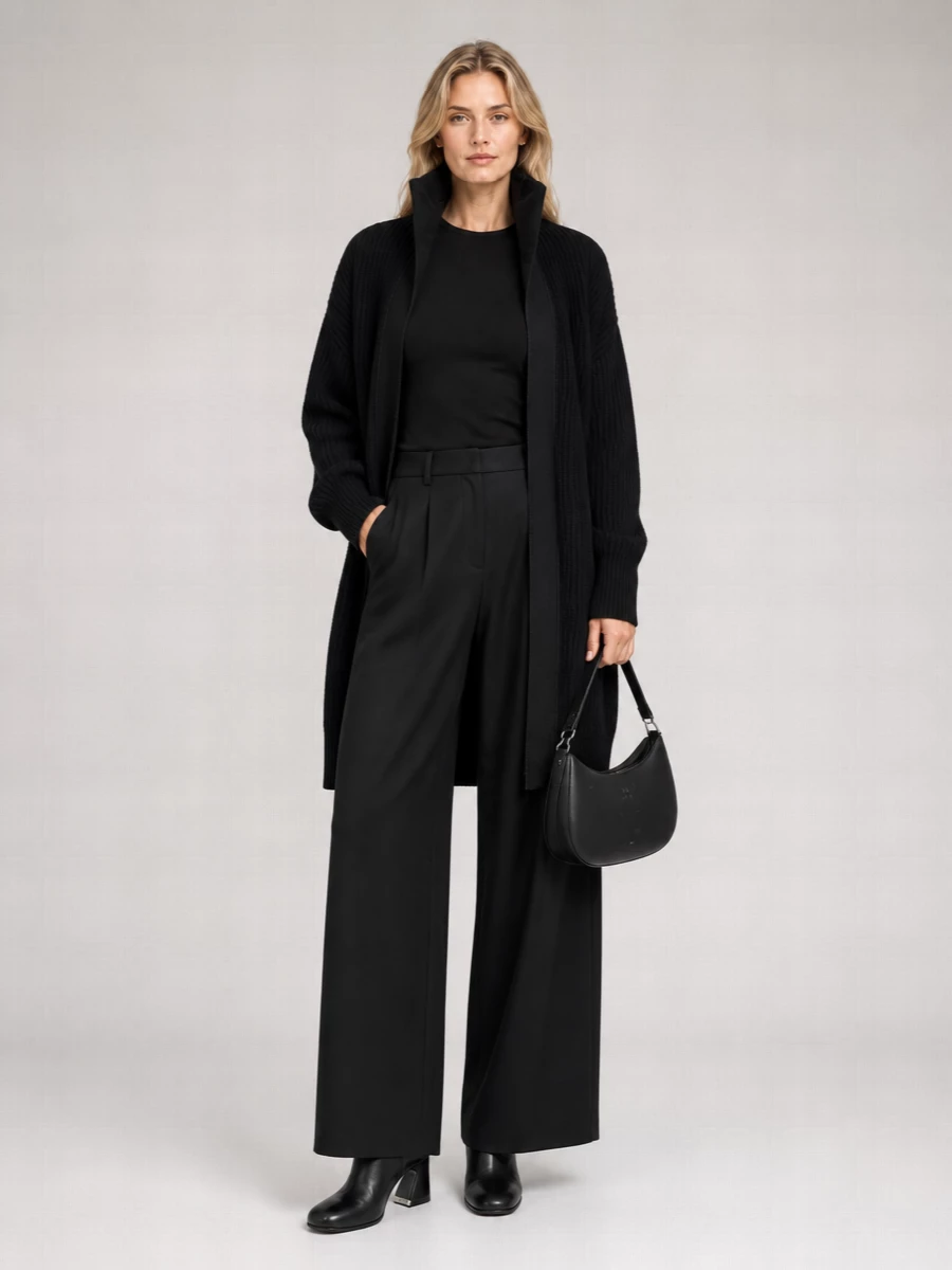 Mm6 Maison Margiela Wool Blend Ribbed Oversized Zip Cardigan Dress