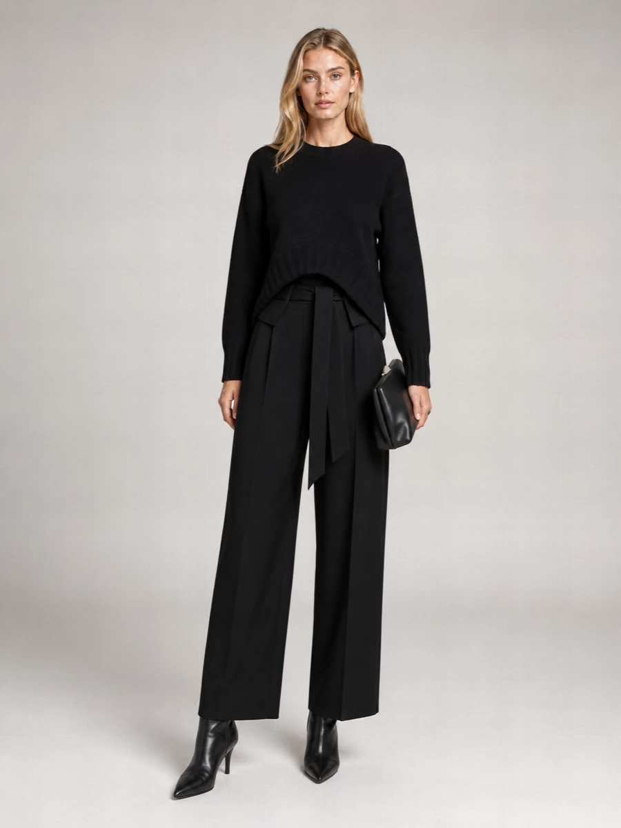 The Attico Cashmere Wool Ribbed Oversized Crewneck Jumper