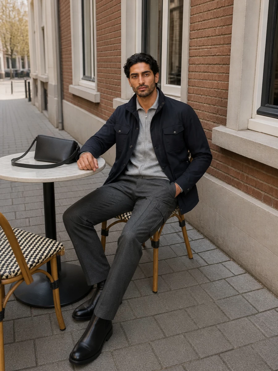 Lardini field jacket tailored cargo trousers outfit