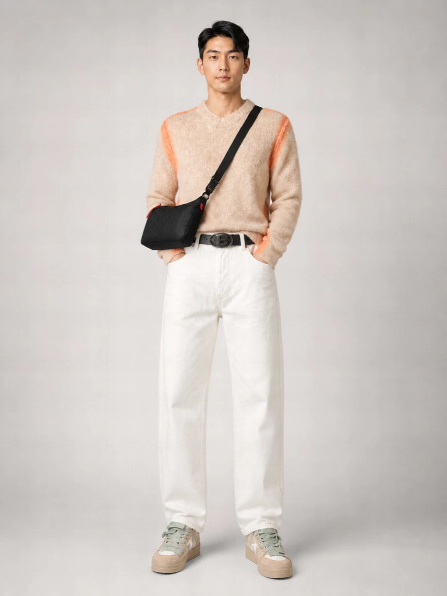 Off-White Leather Low-Top Sneakers