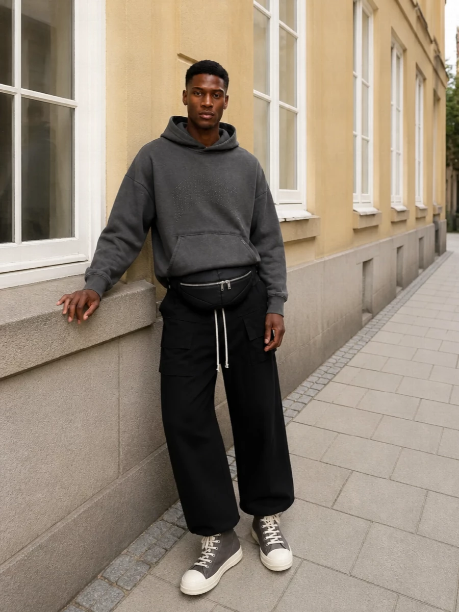 Represent hoodie rick owens wide leg sneakers