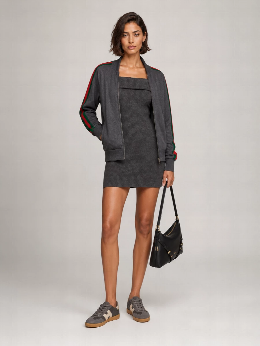 Hogan Wool And Leather Lace-Up Sneakers