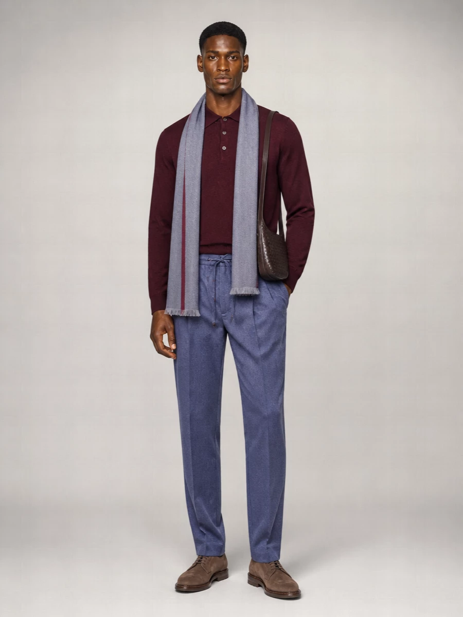 Brunello Cucinelli Cashmere Long-Sleeve Polo Sweater