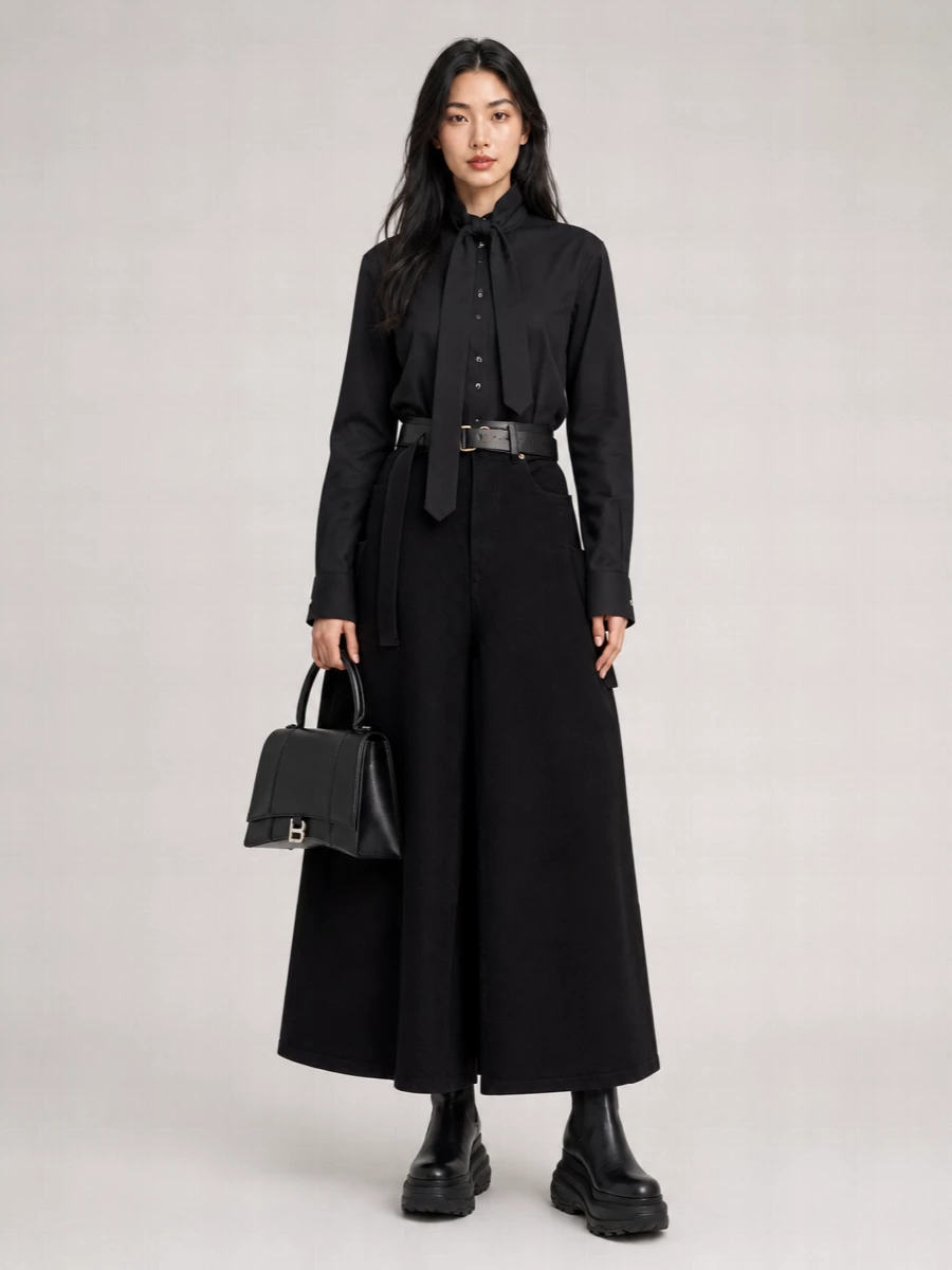 Sacai Denim Trompe L’oeil Maxi Skirt