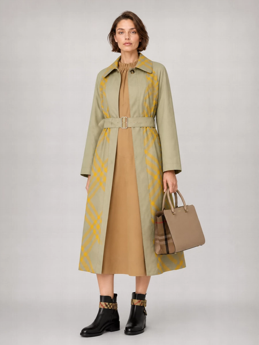 Burberry Checked Trench Coat