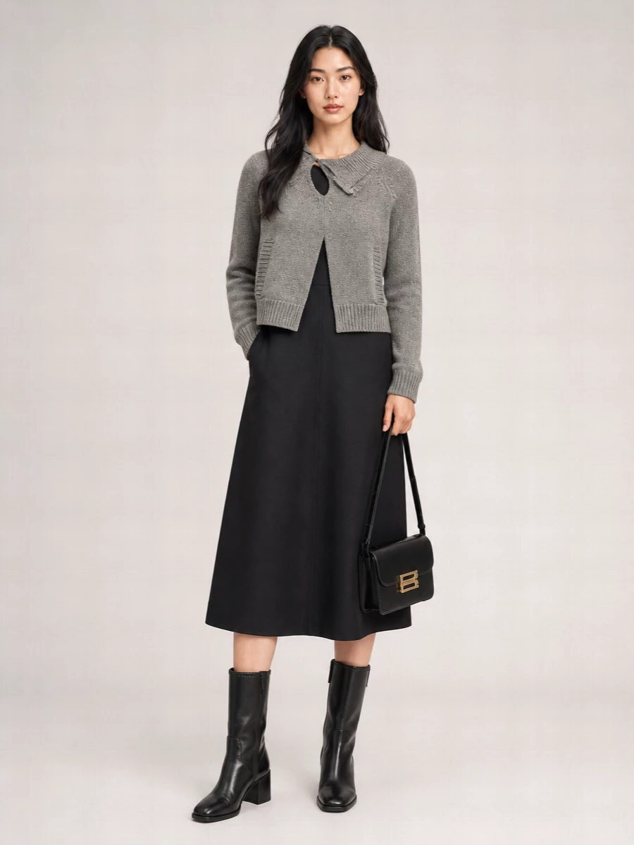 Victoria Beckham Asymmetric Ribbed Wool Sweater