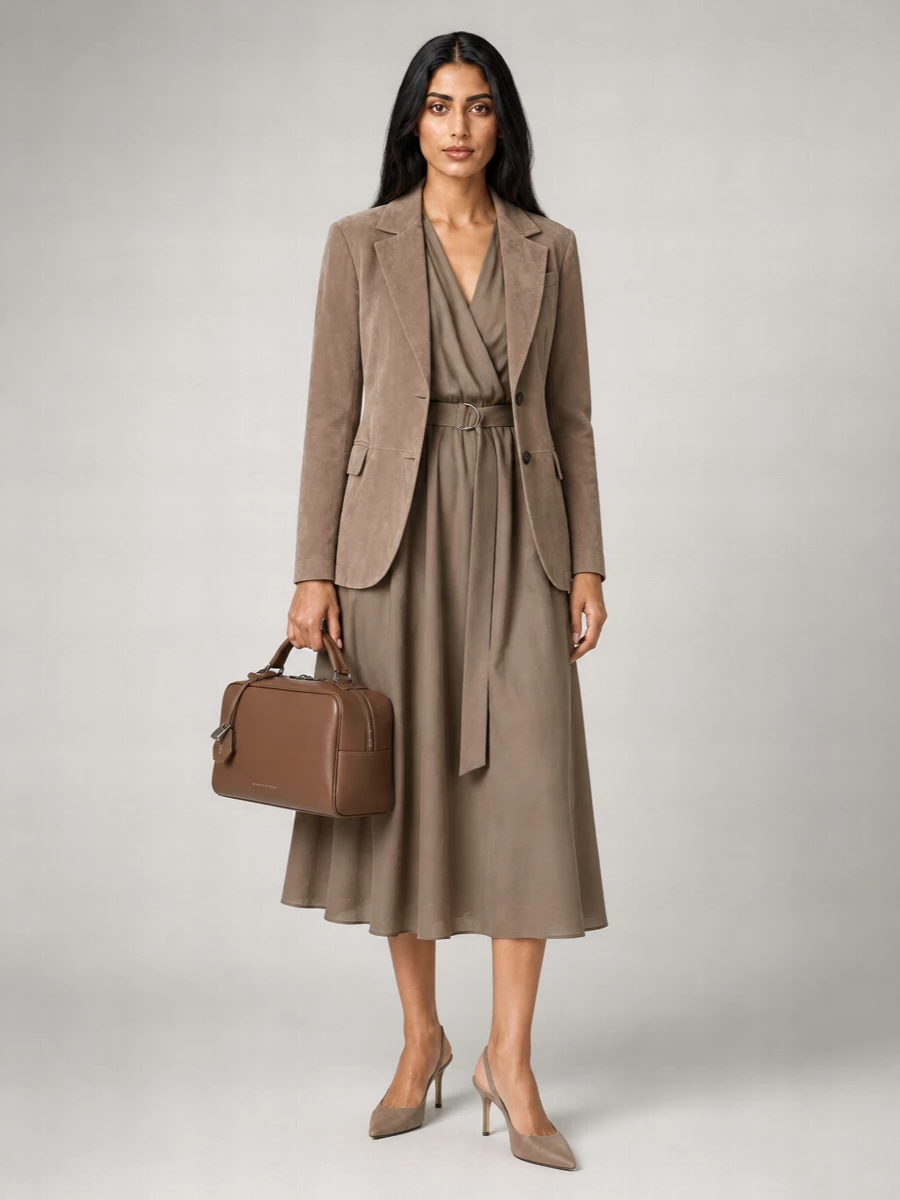 Brunello Cucinelli Suede Single-Breasted Blazer
