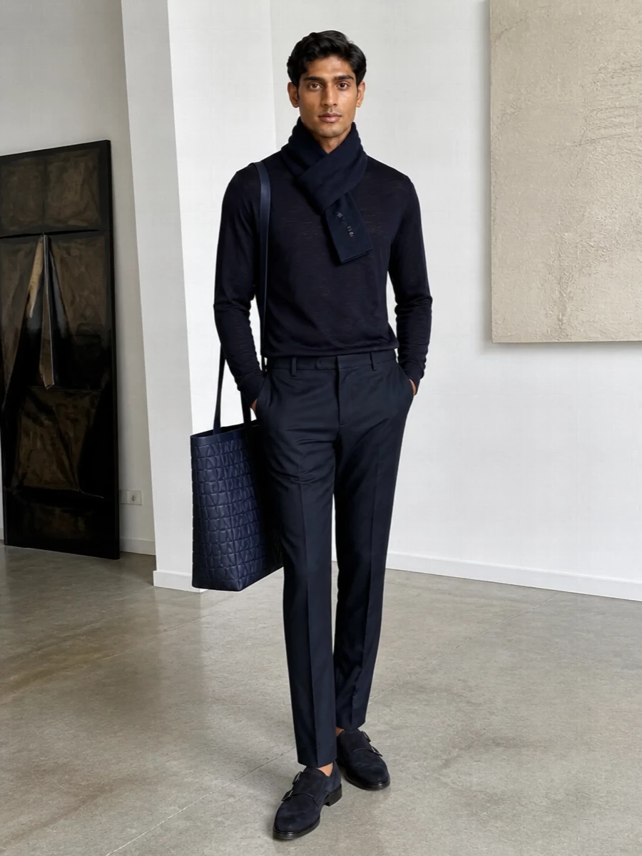 Pt torino navy trousers santoni monk shoes