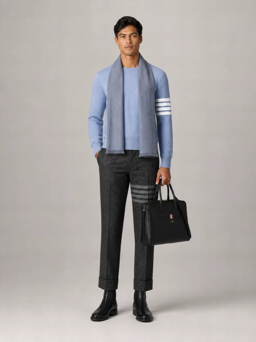 Thom Browne fine wool crewneck pullover