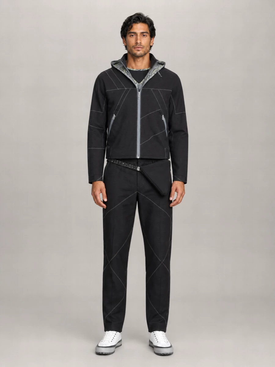 Kiko Kostadinov Virgin Wool Asymmetric Panel Lightweight Jacket