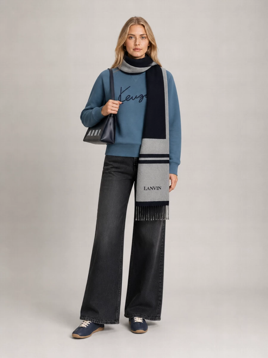 Kenzo Logo-Embroidered Cotton Crewneck Sweatshirt