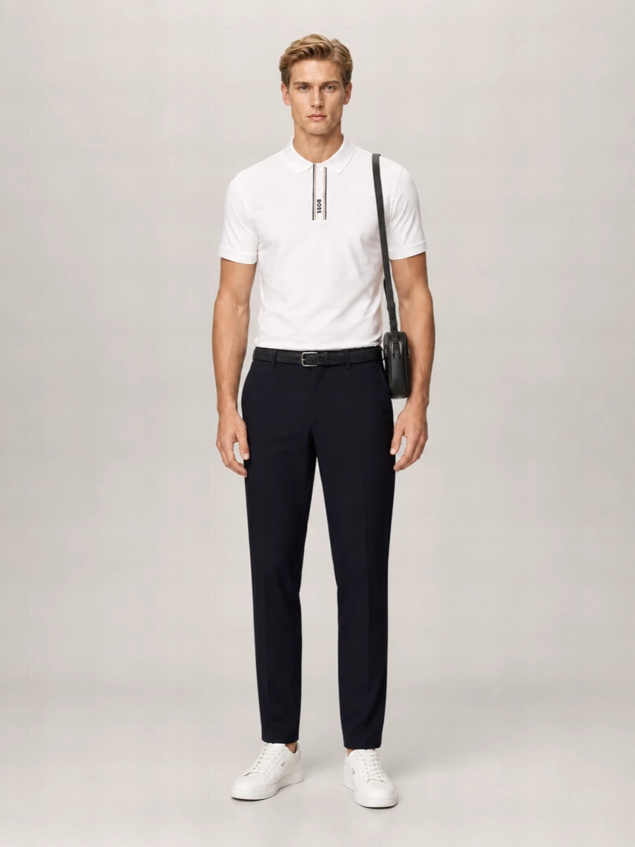 Boss Short-Sleeve Zip Polo Shirt