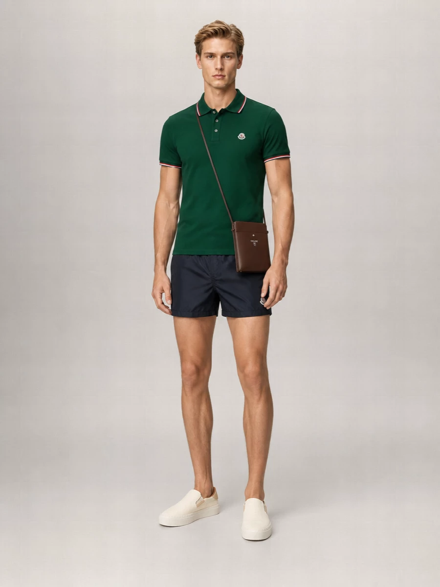 Moncler Piquet Polo Shirt Collar Short Sleeves