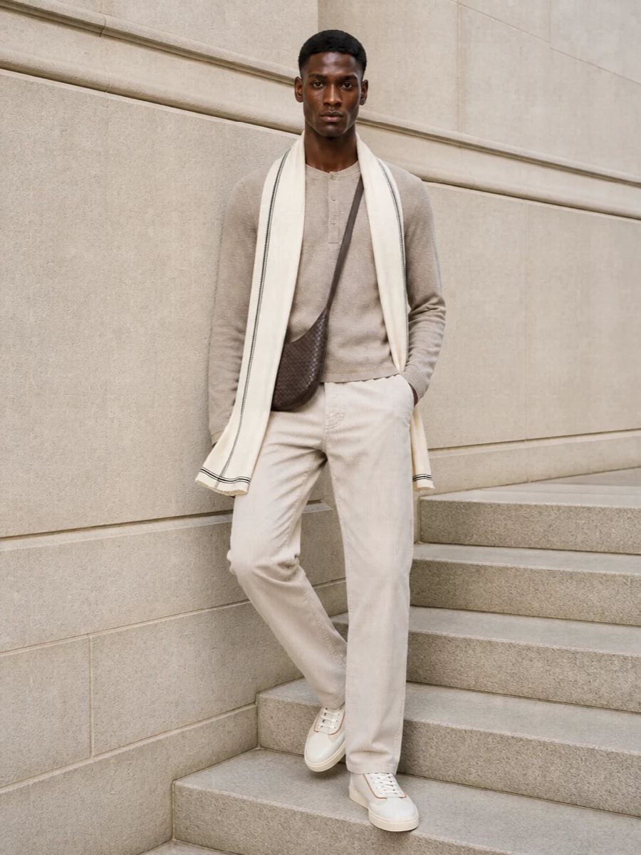 Brunello cucinelli henley corduroy trousers sneakers