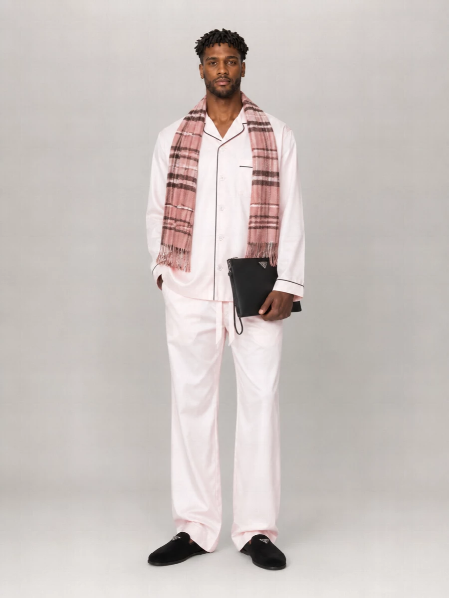 Burberry Wool Silk Check Scarf