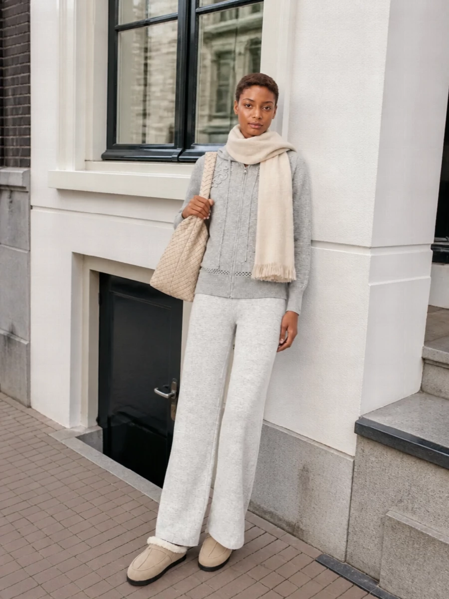 Ermanno firenze grey knit pants bottega veneta hobo