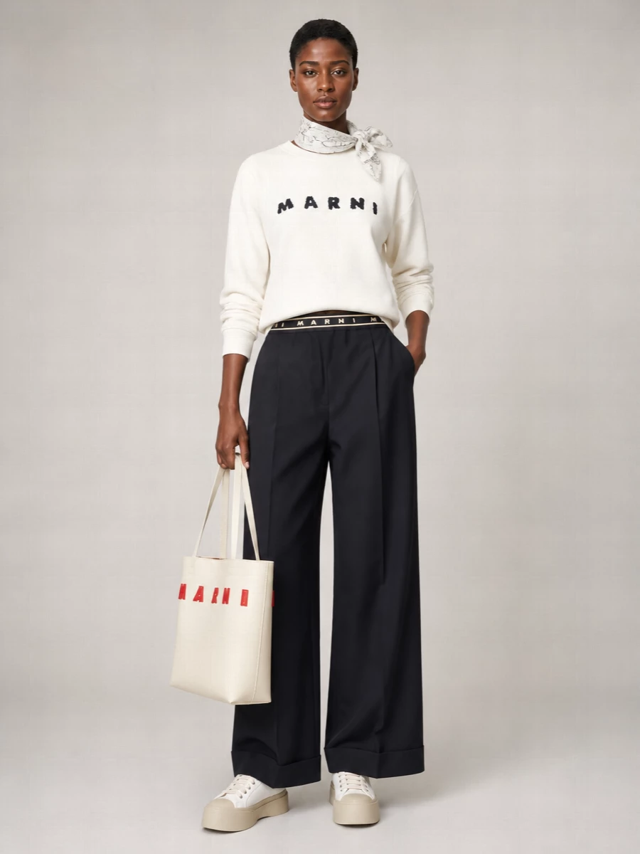 Marni Cotton Logo Print Sweatshirt
