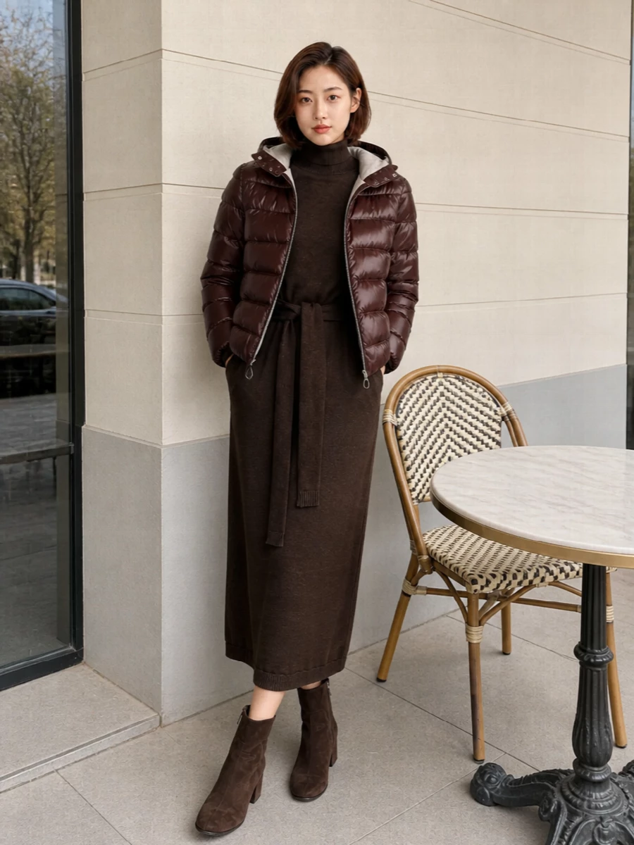 Herno puffer lemaire brown knit dress boots