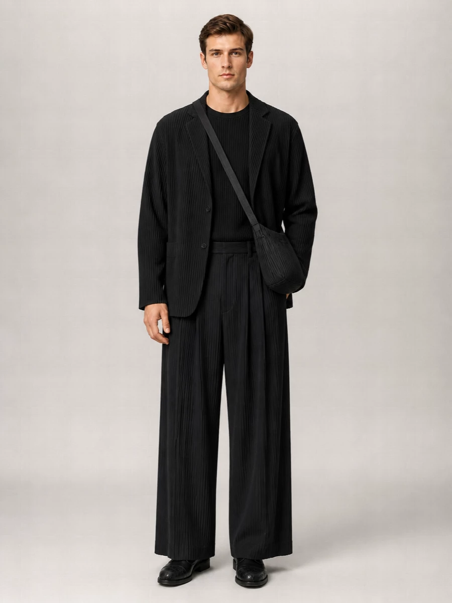 Homme Plisse Issey Miyake Single Breasted Coat