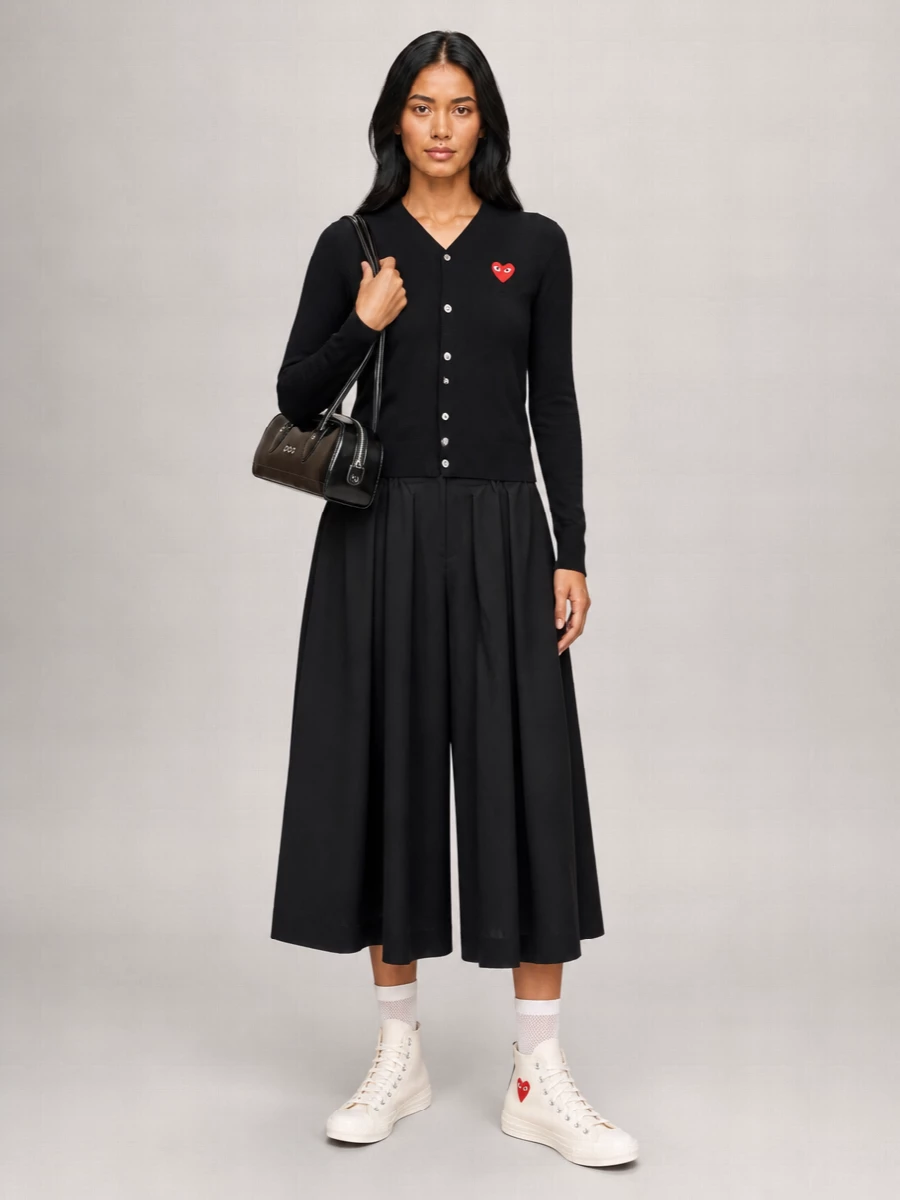 Comme Des Garçons Play Wool Crewneck Cardigan