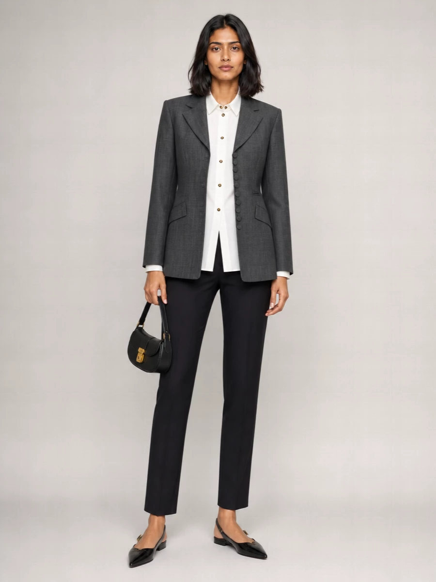 Ganni Wool Single-Breasted Blazer