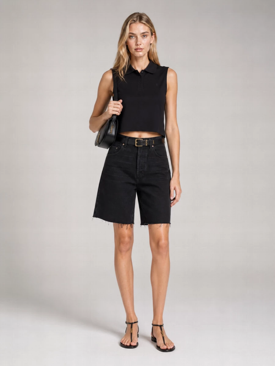 Saint Laurent Leather Cassandre Thong Sandals