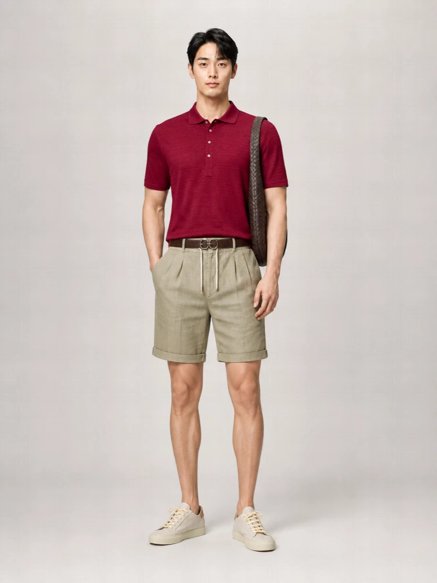 Brunello Cucinelli Linen And Cotton Polo Shirt