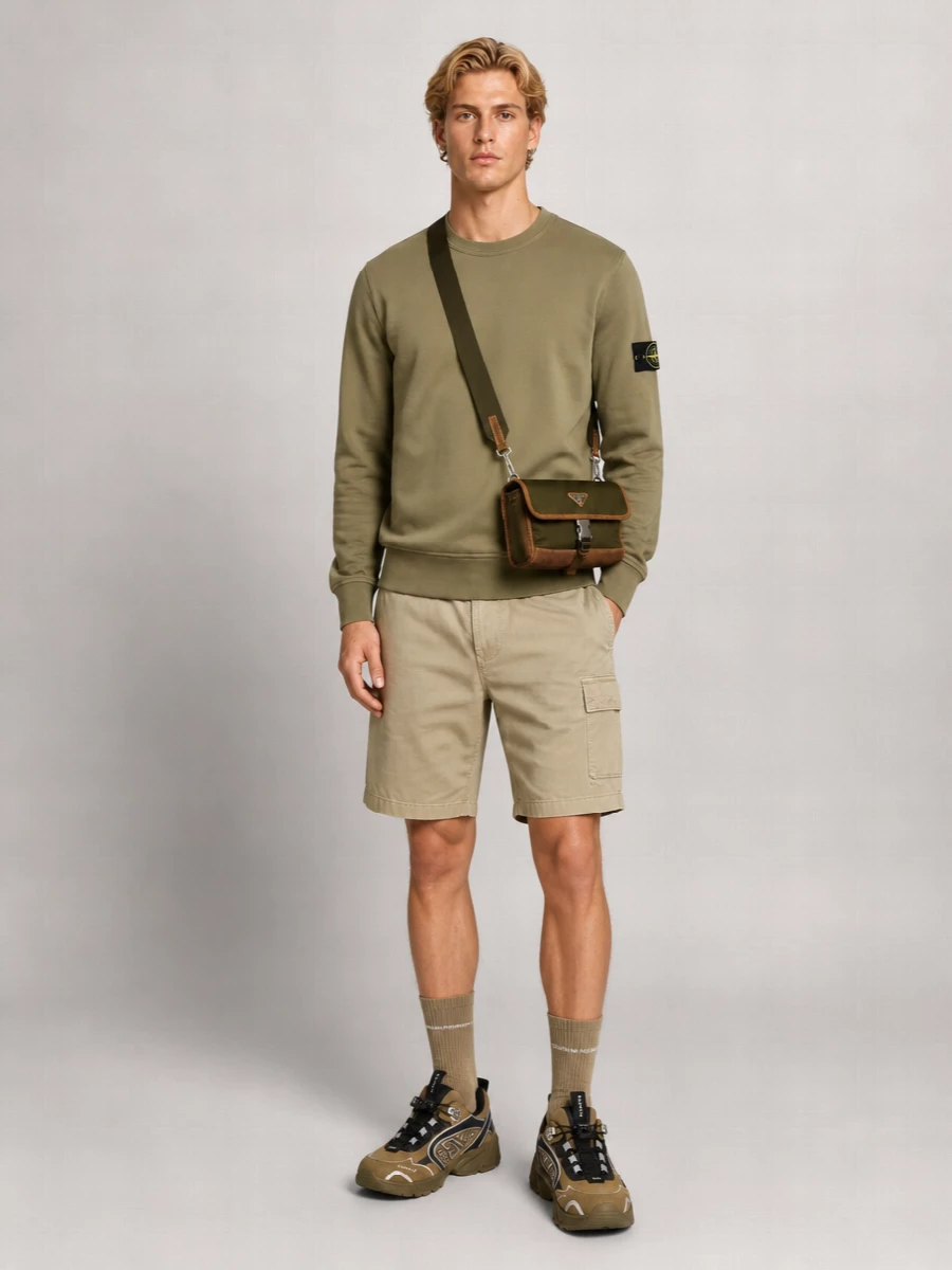Stone Island Cotton Tapered Cargo Shorts