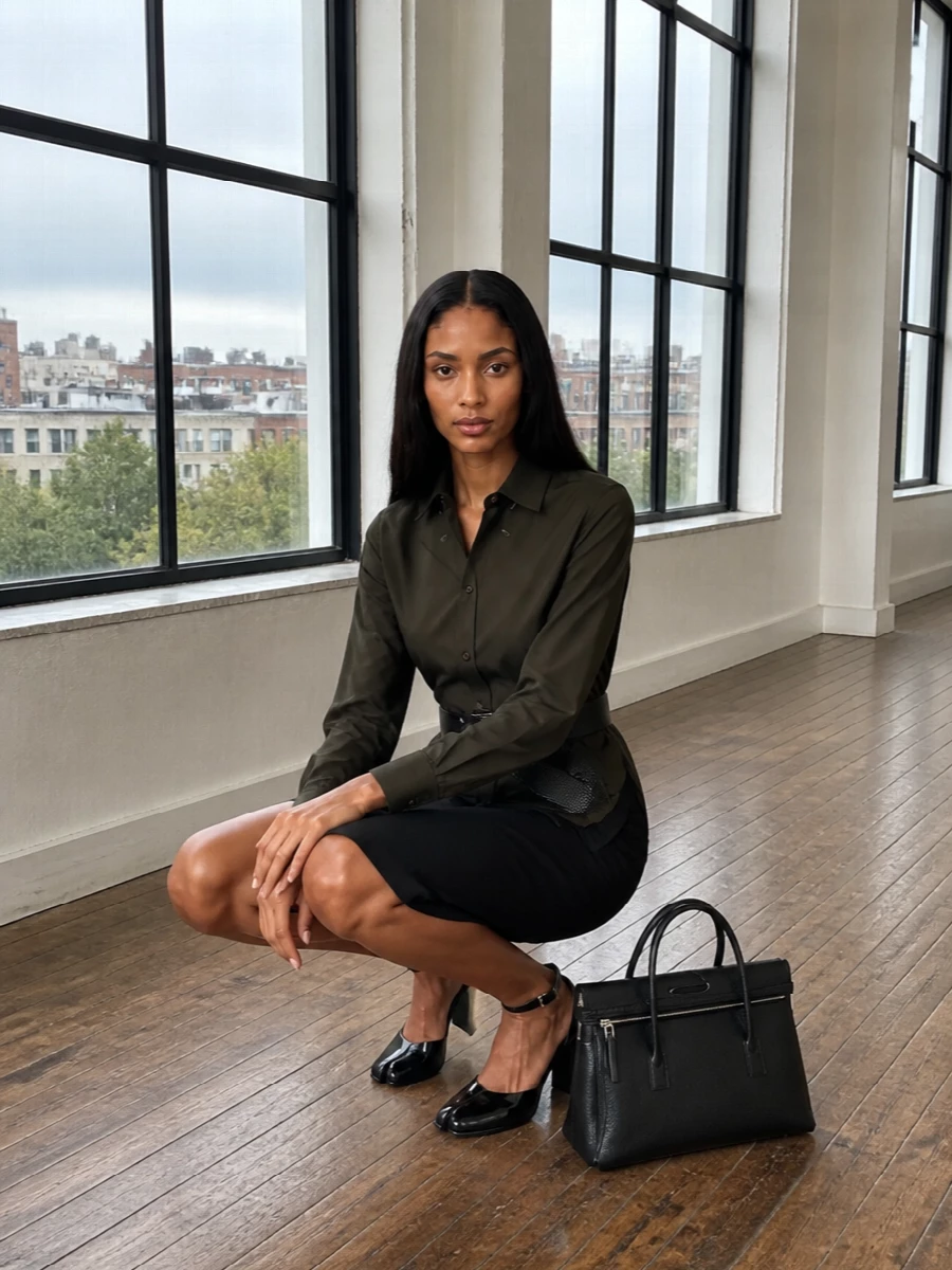 Maison margiela shirt dress black sandals bag