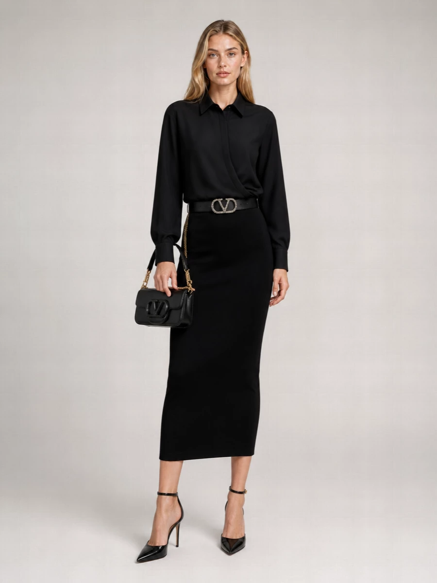 Valentino Garavani Viscose Fitted Skirt