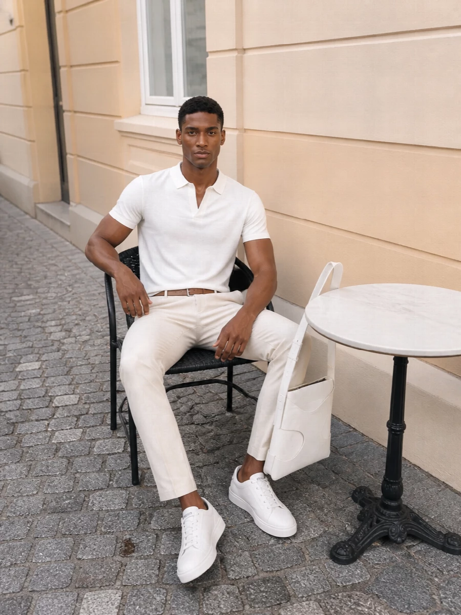 Jacob cohen polo cream chinos tods sneakers