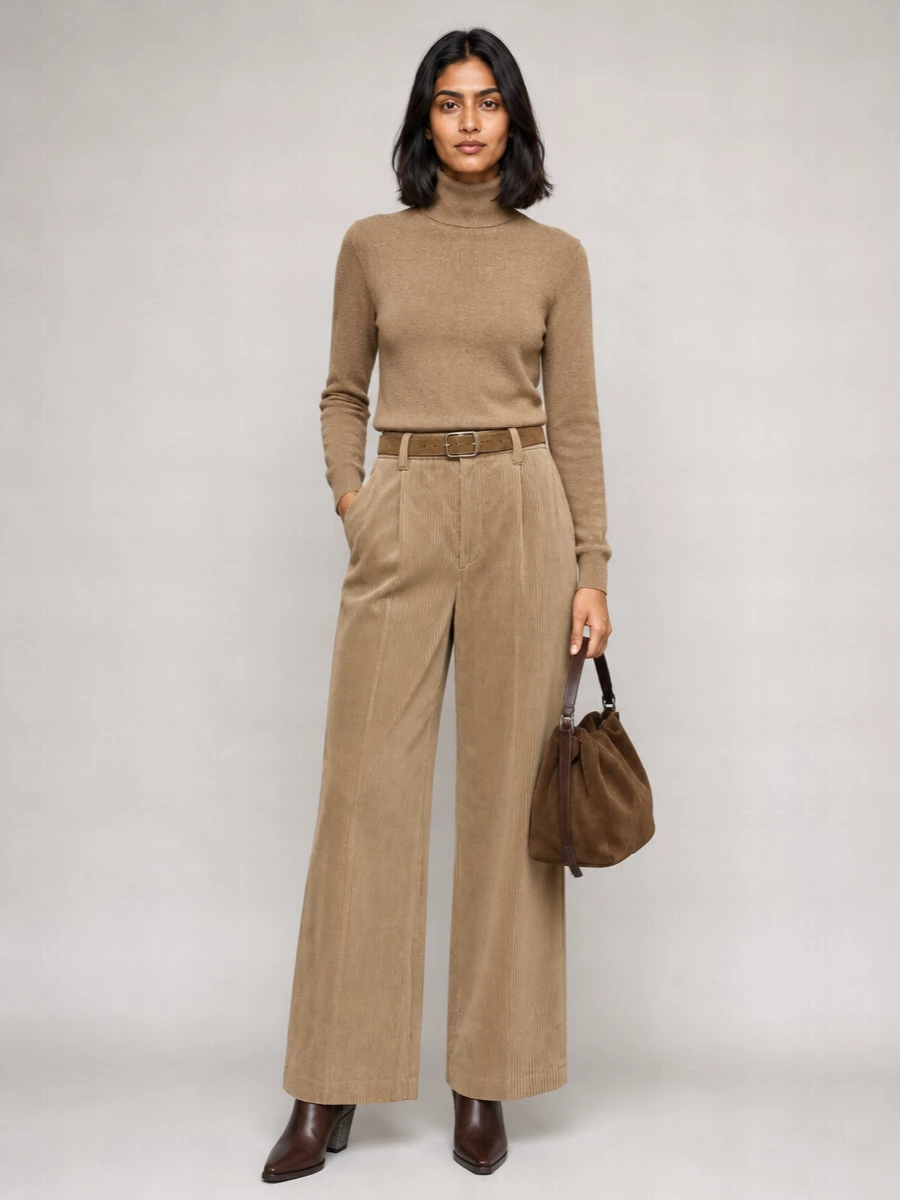 Brunello Cucinelli Cotton High-Rise Wide-Leg Trousers