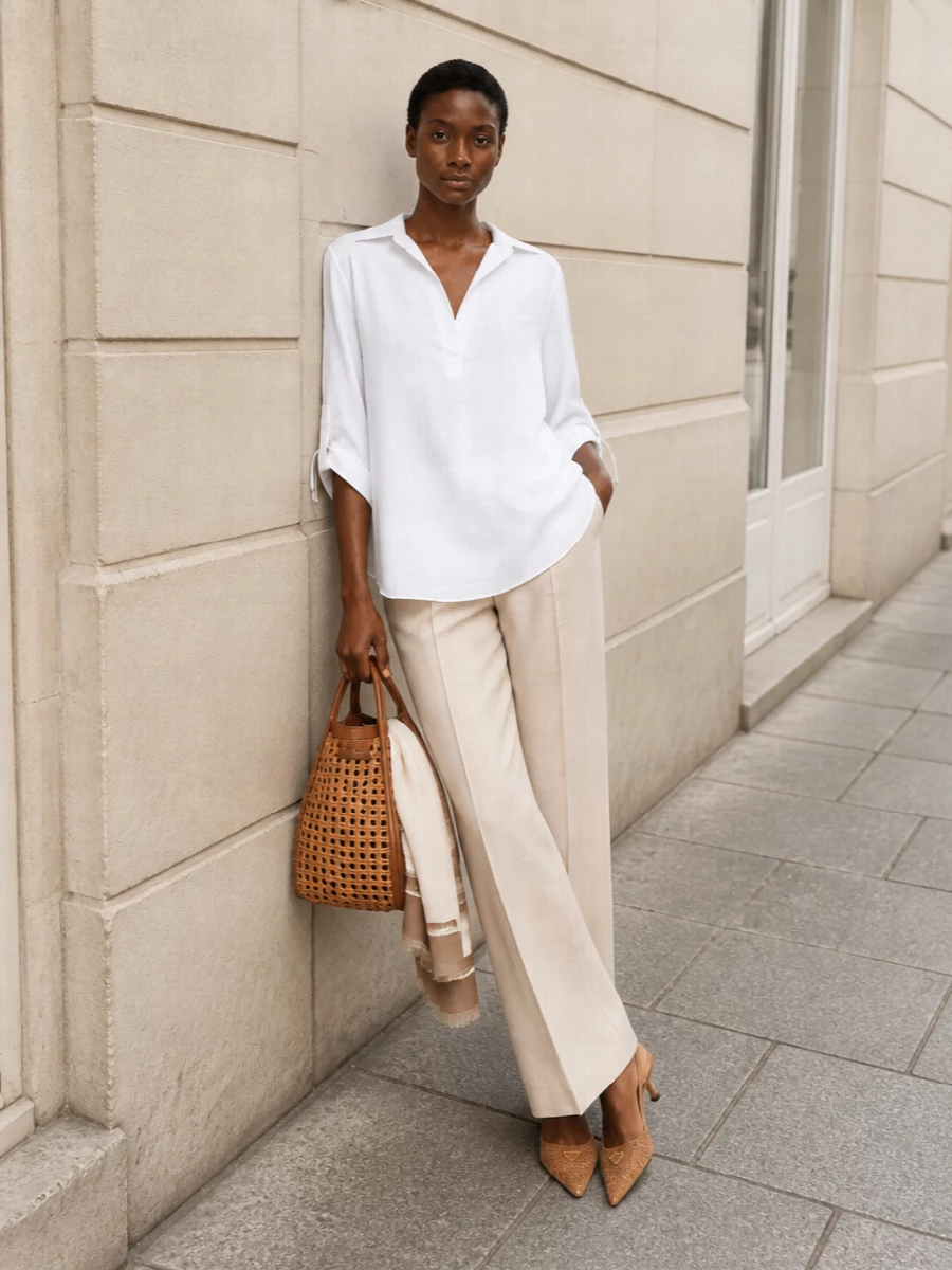 Max mara tunic trousers prada slingbacks outfit