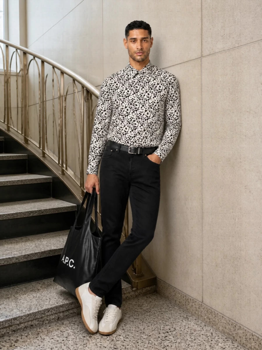 Pt torino shirt black denim german trainers
