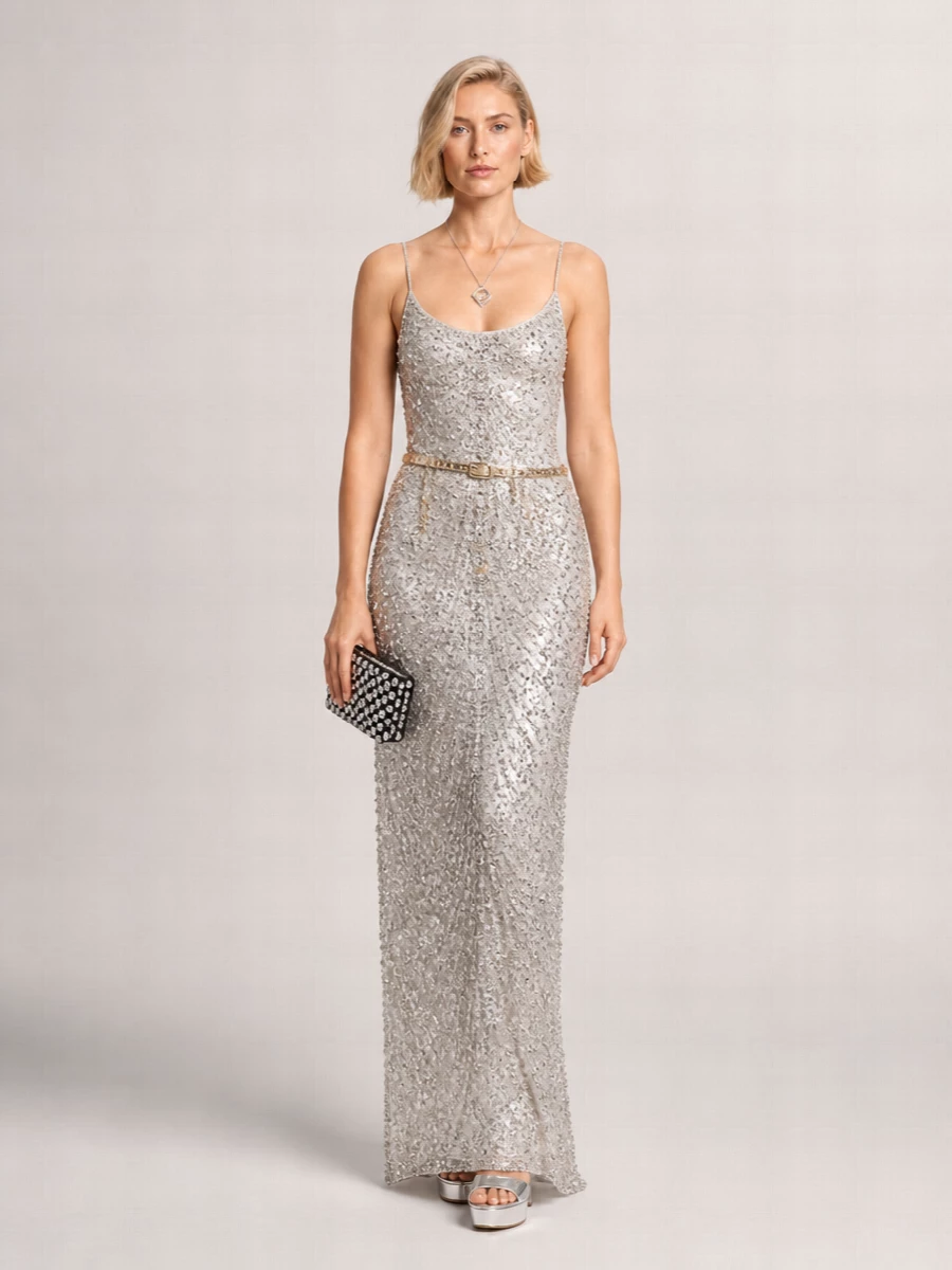 Dolce&Gabbana Silk Crystal Embellished Gown