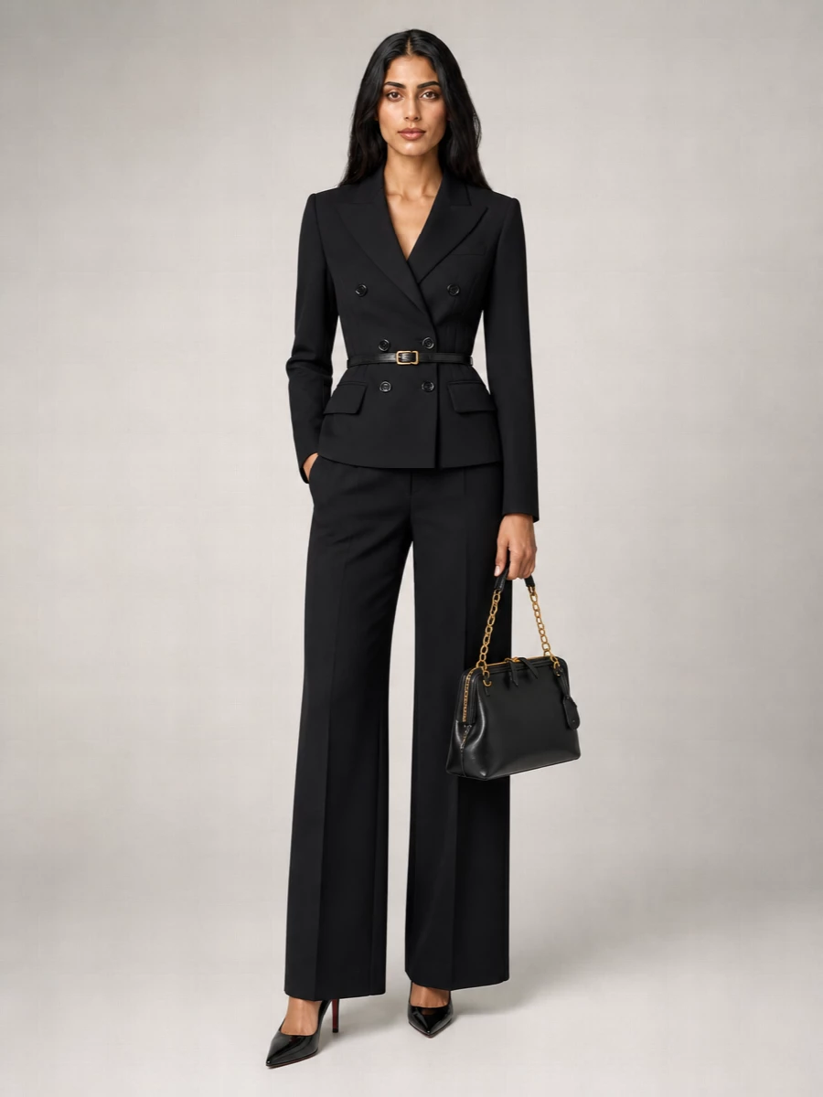 Elisabetta Franchi Double-Breasted Structured Blazer