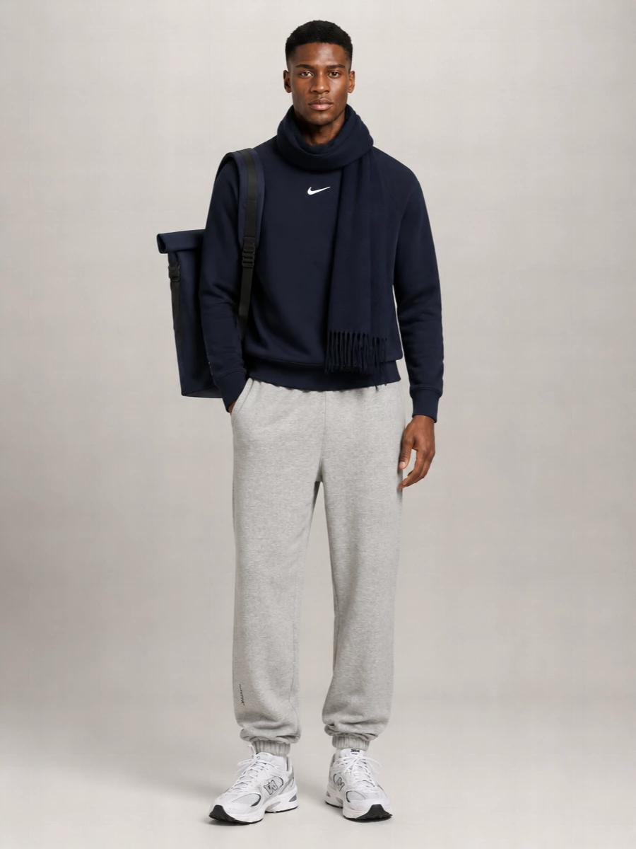 Nike Ribbed Crew Neck Sweater With Long Sleeves