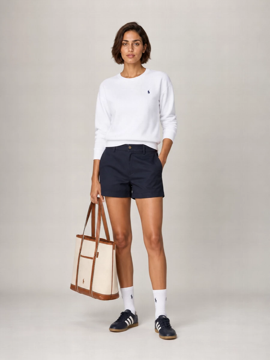 Polo Ralph Lauren Canvas Shoulder Bag Embroidered Front Logo