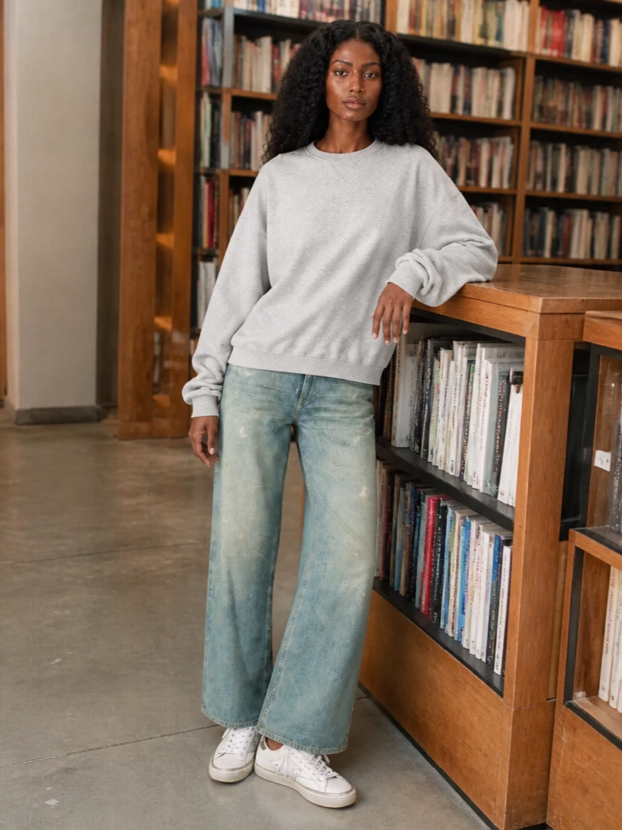 Golden goose sneakers wide leg jeans outfit
