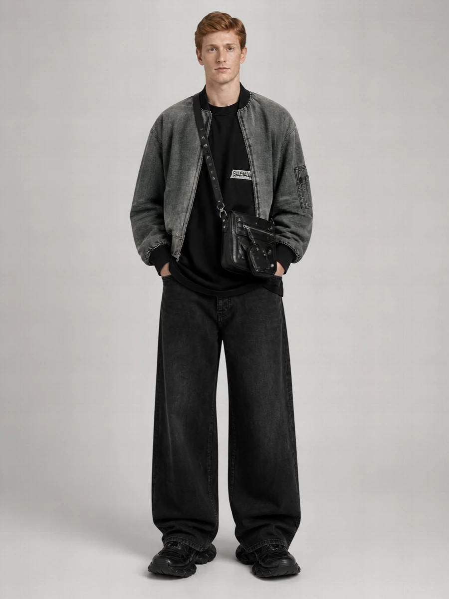 Balenciaga Denim Bomber Jacket