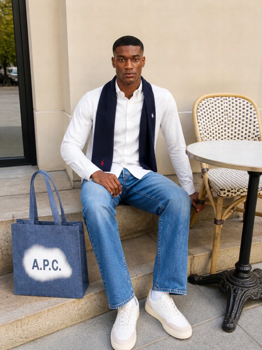 Polo ralph denim white shirt autry sneakers