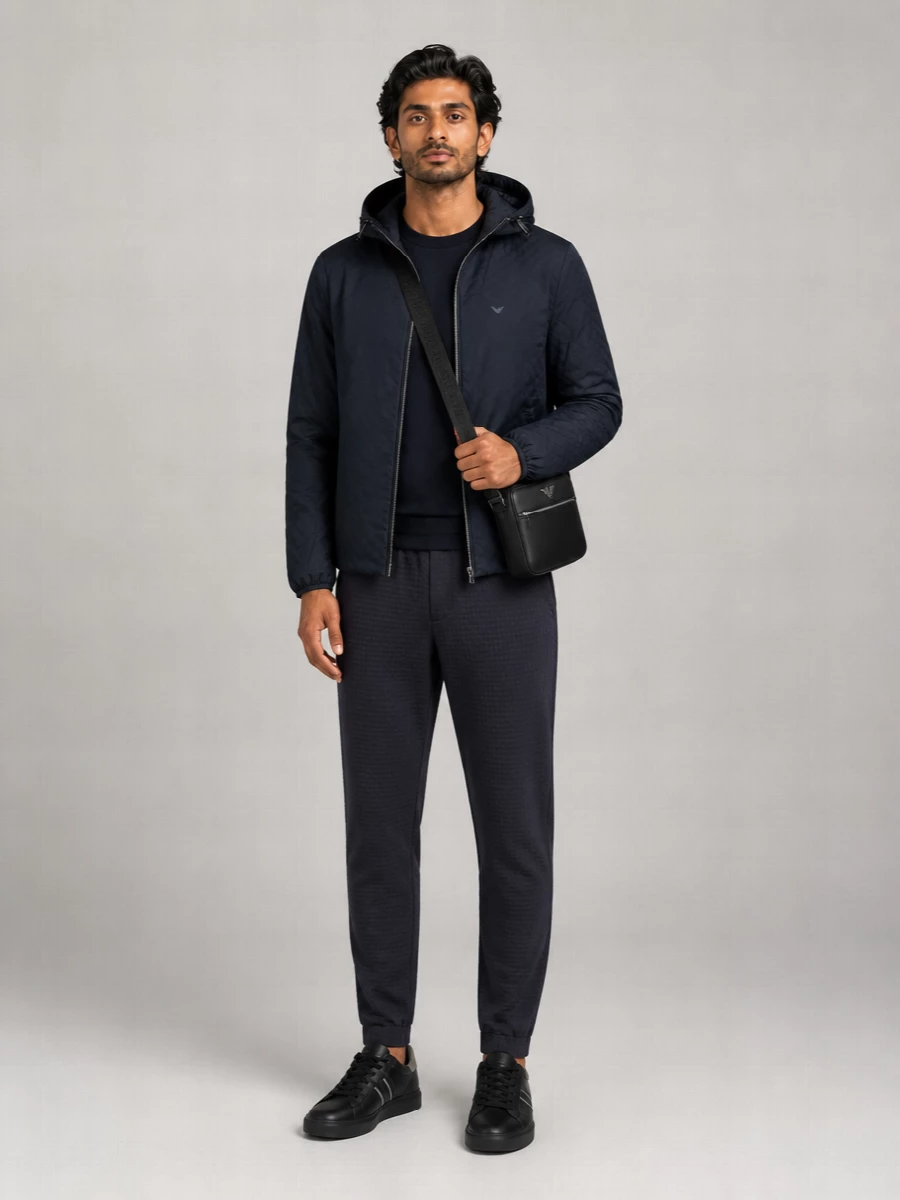 Emporio Armani Monogram Jacquard Hooded Jacket