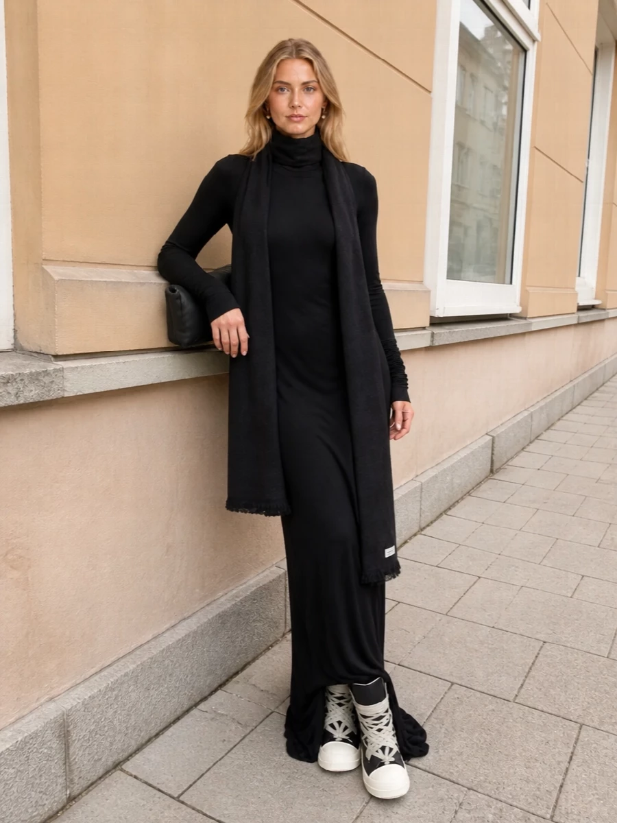 Rick owens maxi dress drkshdw sneakers