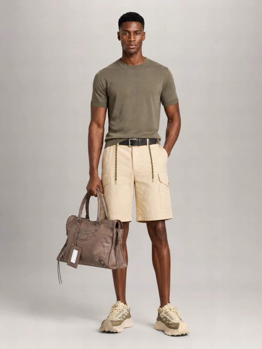 Moncler Cotton Cargo Bermuda Shorts