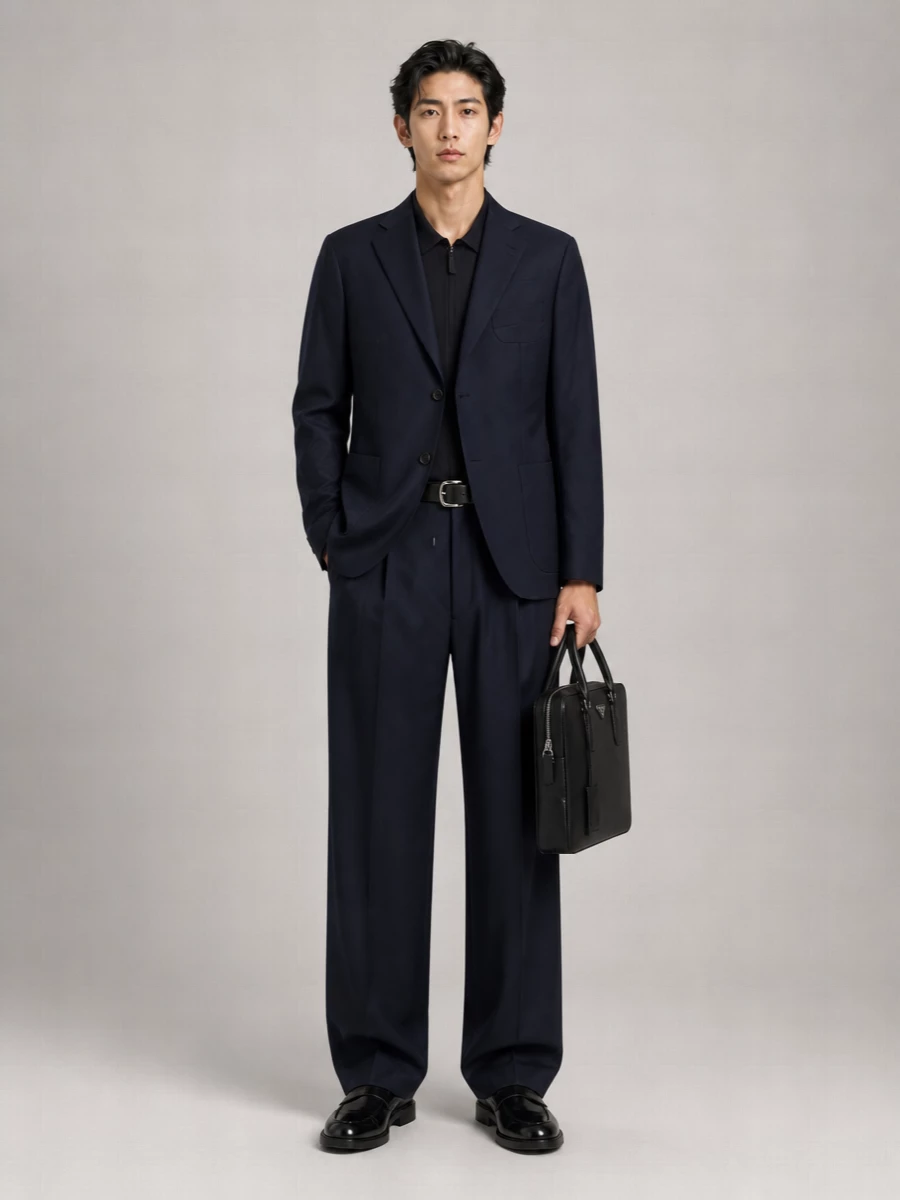 Giorgio Armani Virgin Wool Wide-Leg Trousers
