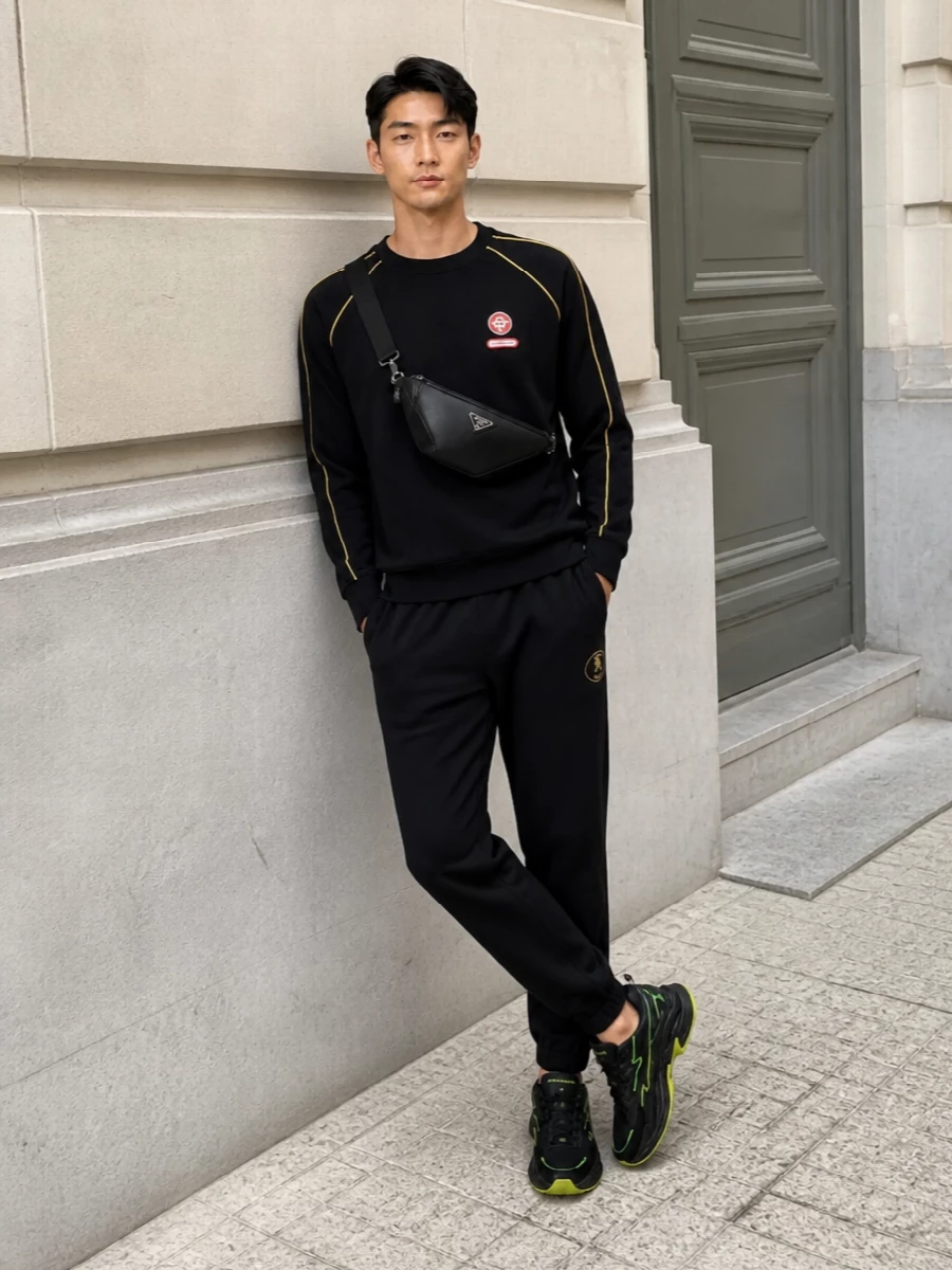 Casablanca crew burberry joggers streetwear outfit