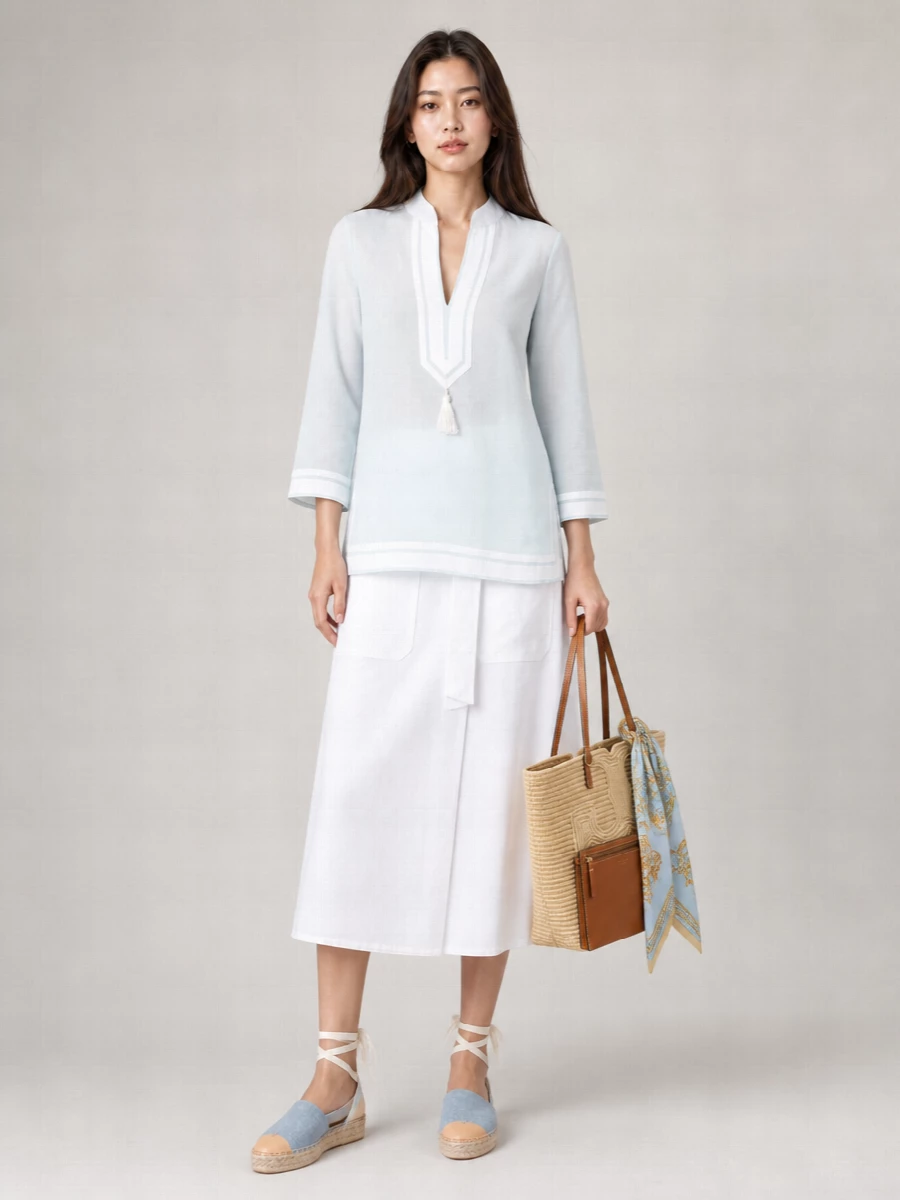 Tory Burch Cotton V-Neck Tunic