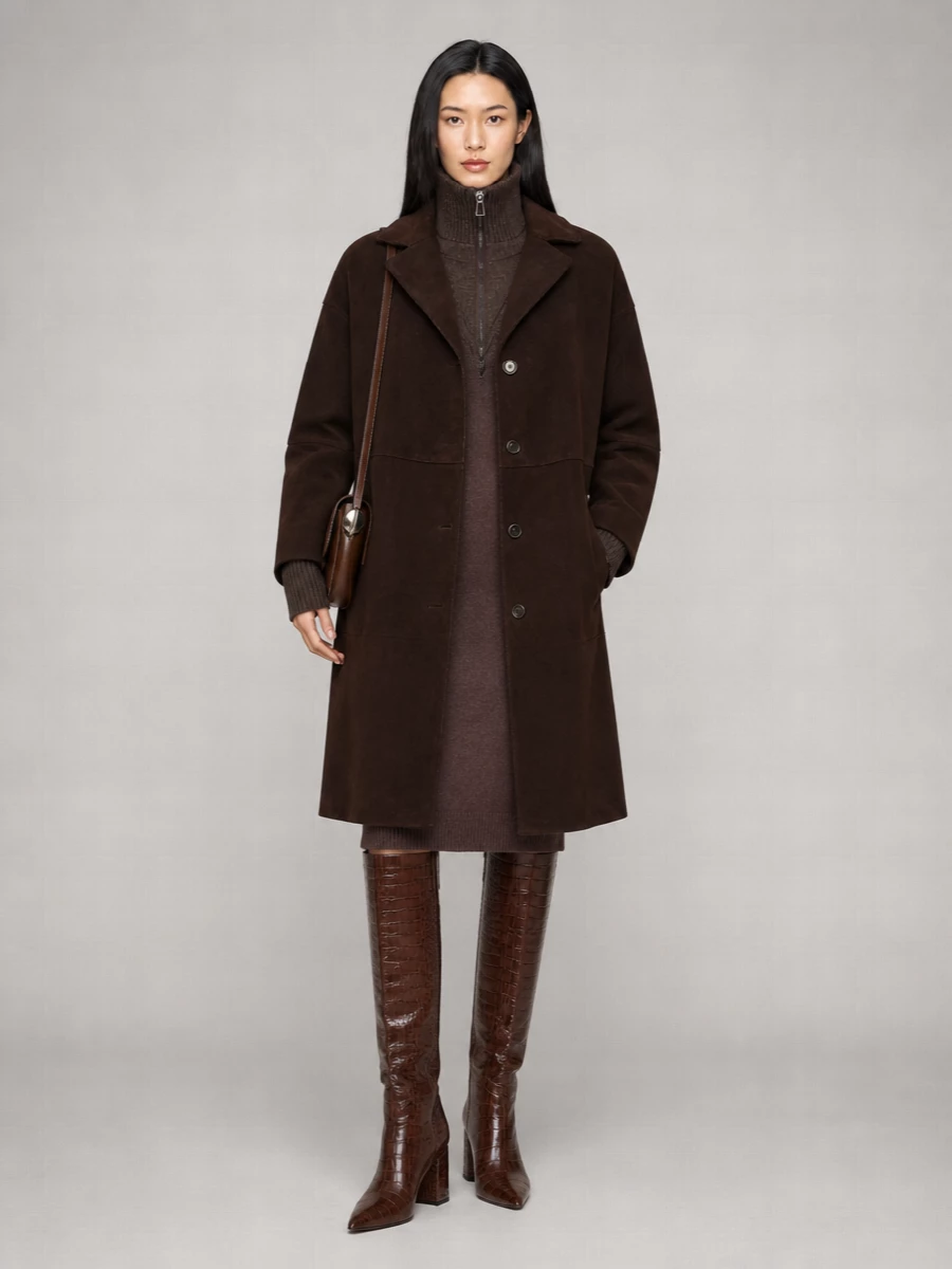 Parosh Suede Oversized Coat