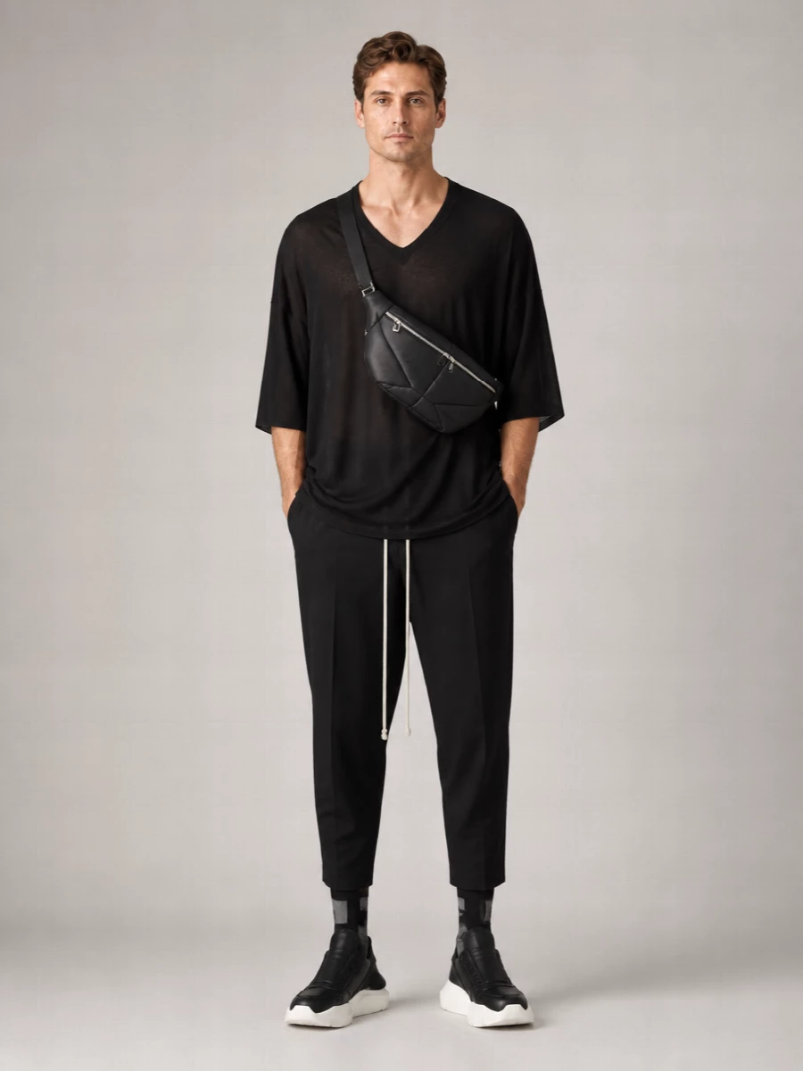 Rick Owens Lamb Leather Low-Top Sneakers
